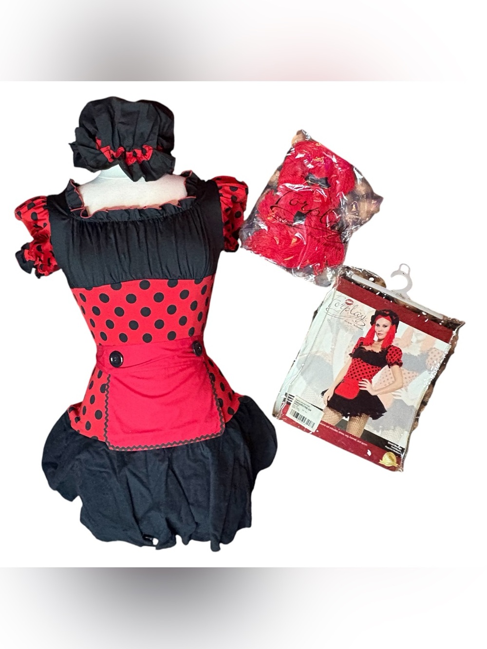 Y2K Halloween Costume black and red sexy rag doll NWT